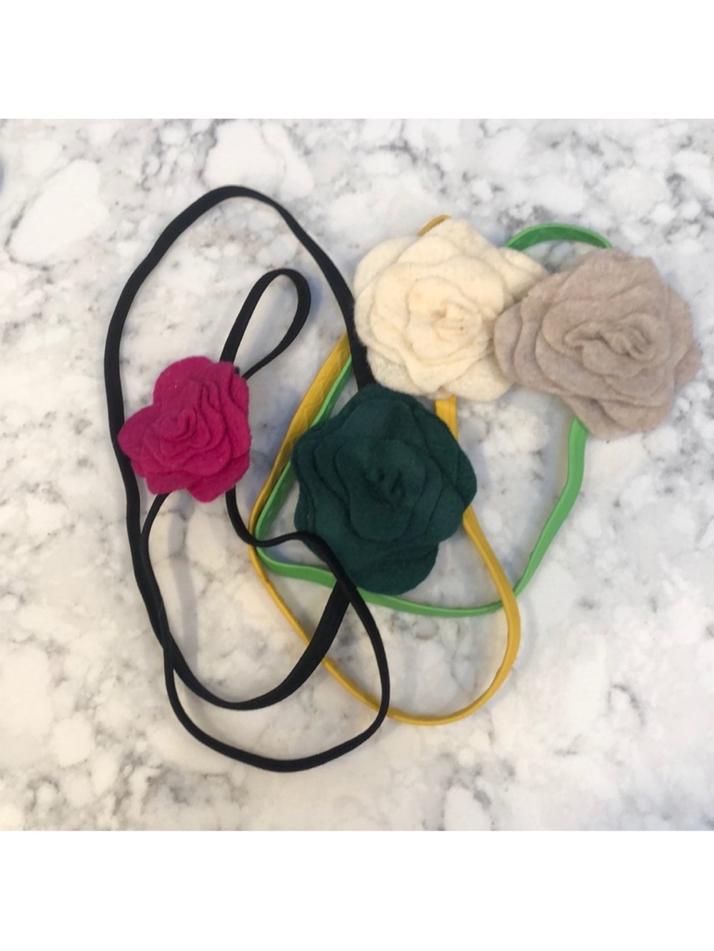 Kids Floral Stretch Headbands – Pink, Green, Cream, Beige